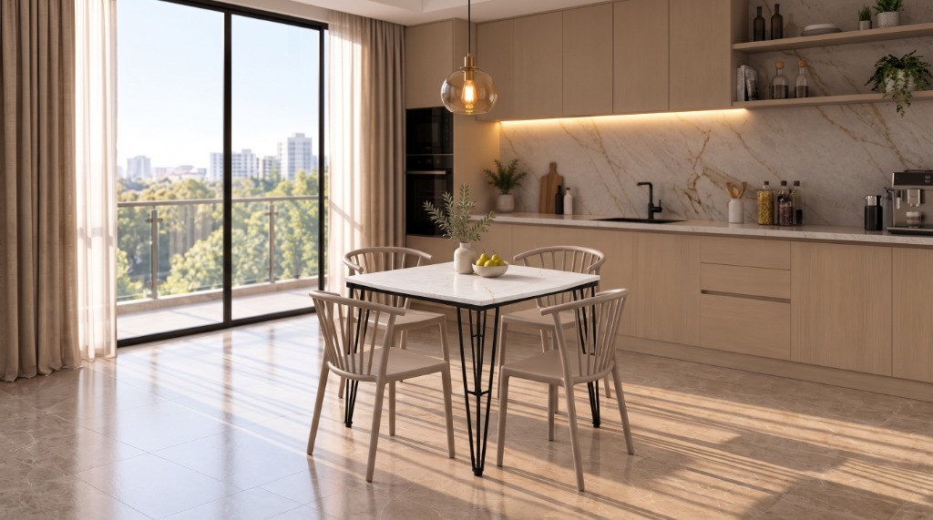 Комплект: Стол Taper 80x80 + 4 стула Noero